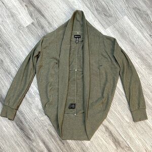 SEDUCTIONS olive green open cardi cardigan sweater. Soft stretch material.